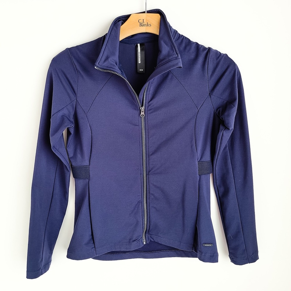 Mondetta Athletic Vented Track Jacket Womens M Front Zip Navy Running